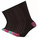 FM London (confezione da 12), calzini eleganti da uomo, Socks Uomo, Nero/Tacco e Punta Colorati, 39-46 EU