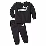 PUMA Bambino Tuta da Ginnastica Felpa e Pantaloni da Jogging Nero/Bianco 2/3 Anni