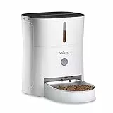 Balimo Luck 3L Distributore Automatico Cibo Gatti, Alimentatore Automatico Per Gatti E Cani Con Ciotola In Acciaio Inox E Timer Programmabile, 1-6 Pasti Al Giorno (Bianco)