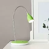 Brilliant Lampada da scrivania a LED di base – Lampada da tavolo funzionale con braccio flessibile e interruttore a pressione sulla base per camera dei bambini o dei ragazzi in plastica/metallo, in