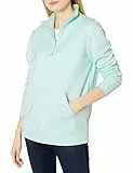 Amazon Essentials Top Leggero in Spugna Francese A Maniche Lunghe con Cerniera A Un Quarto (Taglie Forti Disponibili) Donna, Blu Acqua, M