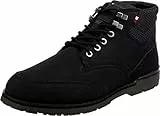 Tommy Hilfiger Outdoor Hilfiger Nubuck Mix Boot, Stivali alla Moda Uomo, Nero (Nero), 40 EU