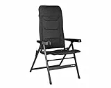 BRUNNER Rebel PRO (S-M-L) Sedia Pieghevole da Campeggio, Giardino, Terrazzo in Alluminio, Regolabile in 5 Posizioni, con Portata Fino a 150 kg, Schienale Alto, Nero o Blu