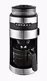 Venga! VG CCG 3006, macchina da caffè con macinacaffè, potenza 750 W, in vetro, plastica, acciaio inossidabile, capacità 850 ml, colore nero