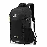 SKYSPER Zaino da Hiking 30L, Zaino Casual Impermeabile e Leggero con Copri pioggia Zaino Trekking per Uomo e Donna Campeggio Viaggio Trekking Escursione, Lantc-nero