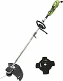 Greenworks Tagliabordi e Decespugliatore Elettrico 230V 1200W Taglio 40cm 2mm filo/coltello 5500 rpm, Maniglia Regolabile Potenza Motore GST1246
