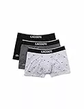 Lacoste Boxer da uomo, confezione da 3, nero/argento bituminoso cinese, M