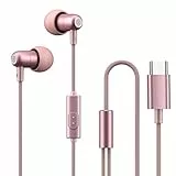 Cuffie in-ear con cavo di tipo C, subwoofer con filo di grano controllato, SSr603 (rosa, taglia unica)