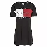 Tommy Jeans Camicia da Notte Oversize Pigiama, Black, XL Donna