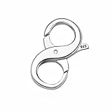 KINBOM Chiusura Moschettone Argento 925, Chiusura a Moschettone Doppia Estensore per Braccialetti per Collana Chiusura per Braccialetto per Forniture per la Creazione di Gioielli (21mm x 10,8mm)