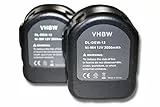 vhbw 2x Batteria sostituisce Dewalt EZWA 61 per attrezzi da lavoro (3000mAh, 12V, NiMH)