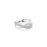 Swarovski Anello Twist, Bianco, Placcato rodio