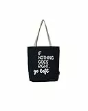 hello-bags. Borsa a spalla. Esterno: 100% cotone. Con cerniera, fodera e tasca interna. Include busta regalo kraft. Modello IFNOTHING. Colore: Écru/Nero. Misure: 37x38 cm