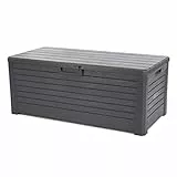 Toomax Baule Florida da Esterni con Seduta, Imitazione Legno, Art. 155, 550L - cm 148x72x60h, Colore Antracite