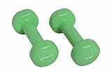 Schildkröt Fitness Set di Manubri in Vinile, 2 x 1,0 kg, Verde, 960205