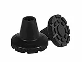 KMINA – Puntale per stampelle 19 mm, 18 mm e 17 mm (x2 unità), Gommini stampelle antiscivolo, Puntale stampelle, Piedini per stampelle, Gommino per stampella, Nero - Made in Europe.