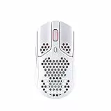 HyperX Pulsefire Haste – Mouse per il gaming wireless -leggero, 62g, Autonomia della batteria di 100 ore, Wireless da 2,4Ghz, Struttura a nido d'ape, Design esagonale – Bianco/Rosa