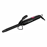 Rowenta CF2119 Ferro Arricciacapelli, 16 mm, Riccioli Solidi, Rivestimento in Ceramica, Calore Delicato, Punta Fredda, Cavo Girevole a 360°, Uso Sicuro, Nero/Rosso
