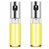 Spruzzino per Olio, Nebulizzatore Olio da Cucina 100ml, 2 PCS Spruzzatore Olio Bottiglia Riutilizzabile Trasparente, Adatto per Olio d'oliva, Aceto, Salsa di Soia, Barbecue