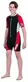 SEAC Ciao Kid, Muta Corta, Neoprene 2.5 mm per Snorkeling, Subacquea e Altre attività in Acqua Unisex-Bambini, Nero/Rosso, 9 Anni