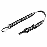 Kurgo - Guinzaglio Girevole Diretto, Cintura di Sicurezza Universale per Cani, Attacco ISO-Fix, Regolabile 38-56 cm, Installazione Facile - Nero
