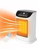 Termoventilatore Basso Consumo, Primevolve Stufa Elettrica Ceramico Oscillating, Supporta 4 Modo, 12-ore Timer, Protezione da Surriscaldamento e Ribaltamento per Casa, l'ufficio e Camera da Letto
