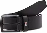 Tommy Hilfiger Cintura Uomo Denton Matte 3.5 Cintura in Pelle, Nero (Black), 110