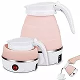 Jooheli Bollitore Elettrico Pieghevole, 600ml Bollitore Pieghevole in Silicone, Bollitore Elettrico Pieghevole da Viaggio, Portatile Bollitore Acqua Elettrico Piccolo, per Viaggi, Campeggio