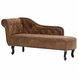 vidaXL Sdraio Elegante Ergonomica Imbottita Confortevole Design Moderno Accattivante Lettino Chaise Longue Poltrona Marrone in Similpelle Scamosciata