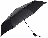 Amazon Basics - Ombrello automatico da viaggio con antivento, colore: nero