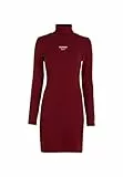 Tommy Jeans Tjw Abito con Logo Ess a Collo Alto Abiti Bodycon, Rouge, M Donna