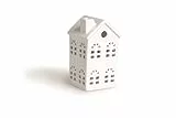 Excelsa Lanterna Casetta, Ceramica, Bianco, 7.5x7.5x14.5 cm