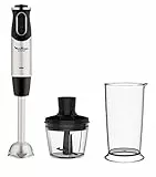 Moulinex DD6578 Quickchef 2in1 Frullatore a Immersione, 1000 W, Mixer con Tecnologia Powelix e 10 Velocità, 2 Accessori, Bicchiere 800 ml e Tritatutto 500 ml, Lame in Acciaio Inossidabile