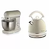 Ariete 1588 Impastatore Vintage - Planetaria per pane, pizza, dolci e pasticceria & 2877 - Bollitore Elettrico di Design, 2000W, 1,7 L, Acciaio Inossidabile