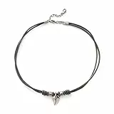 Fossil Collana Da Uomo Vintage Casual, Misure: Lunghezza: 45 Cm + 5 Cm Collana In Pelle Nera, JF85832040