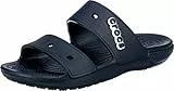 Crocs Classic Sandal, Sandali Unisex-Adulto con Due Fasce Antiscivolo, Azzurro Marino, Taglia 43-44
