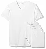 Amazon Essentials T-Shirt con Scollo a V Uomo, Pacco da 6, Bianco, XL