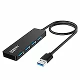 HUB USB 3.0, HOPDAY Adattatore HUB Dati HUB USB 3.0 Ultra Sottile a 4 Porte Compatibile con MacBook Air, PS4 e Laptop Surface Pro, XPS