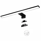 YIQAN LED Luce dello specchio 3000K Luce calda Nero opaco 40cm Luce del bagno 10w 800lm Luce del gabinetto 3 opzioni di montaggio Illuminazione del gabinetto Può essere utilizzata come luce cosmetica
