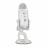 Logitech for Creators, Blue Yeti Premium USB Gaming Mic per lo streaming su PC e Mac, edizione speciale, effetti VOICE blu, temi esclusivi Streamlabs, 4 modelli di pick-up, Plug & Play, Bianco
