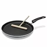 GSW 456722 Padella per Crepes induzione Grigio/Nero Alluminio Crepe della Padella Induzione 26 cm per PC, stendi-Impasto, Alluminio, 43,7 x 26,2 x 2,0 cm, 2 unità