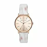 Armani Exchange Orologio da donna, movimento al quarzo a tre lancette, cassa in acciaio inossidabile 36 mm con cinturino in pelle, AX5588