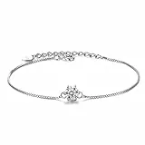 Bo&Pao Bracciale Punto Luce Donna in Argento 925, con Zirconi, 23 cm, Regolabile