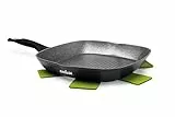 Excelsa Ecoenergy Piastra Grill 28 x 28 cm, Alluminio Forgiato, Nero