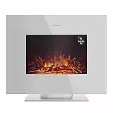 Cecotec Camino elettrico Ready Warm 2700 Design fiamme bianco. 2000 W, dimensioni 26', 2 livelli di potenza, supporto da pavimento, telecomando, timer, 25 m2 (05832)