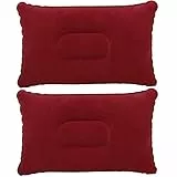 TRIXES Cuscino gonfiabile viaggio o campeggio - Cuscino gonfiabile - Pacco doppio bordeaux