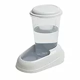 Ferplast Distributore d'acqua per cani e gatti NADIR Beverino 3 Litri per animali cani taglia piccola e media, Serbatoio trasparente con coperchio, Fondo antiscivolo, 29,2 x 20,2 x h 28,8 cm Bianco