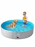 Toozey Piscina per Cani, 80cm / 120cm/ 160cm Piscina Pieghevole per Cani Grandi e Piccoli, Piscina Rigida per Bambini, 100% Sicuro & Non Tossico