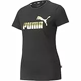 PUMA Maglietta Ess+ con Logo Metallico, Donna, Lamina Nera E Oro, L