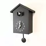 WALPLUS Orologio Da Parete Orologio a cucù Vintage Moderno Home Decor Decorazione Della Strofa Classico Cucina Soggiorno Casa Cucù Grigio Minimalista 20x25cm